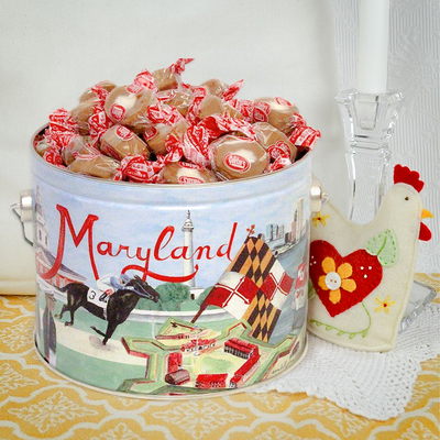 Maryland gift tin filled with Caramel Creams