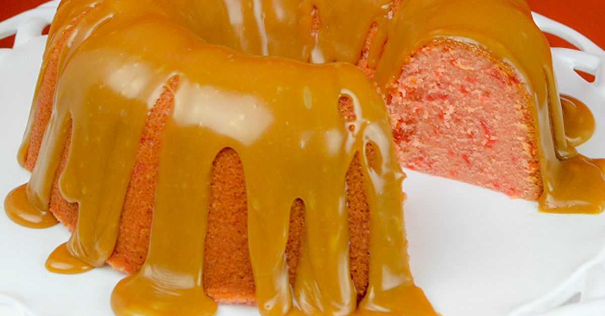 4th of July Recipes: Cherry Cream Cheese Pound Cake With Caramel Sauce