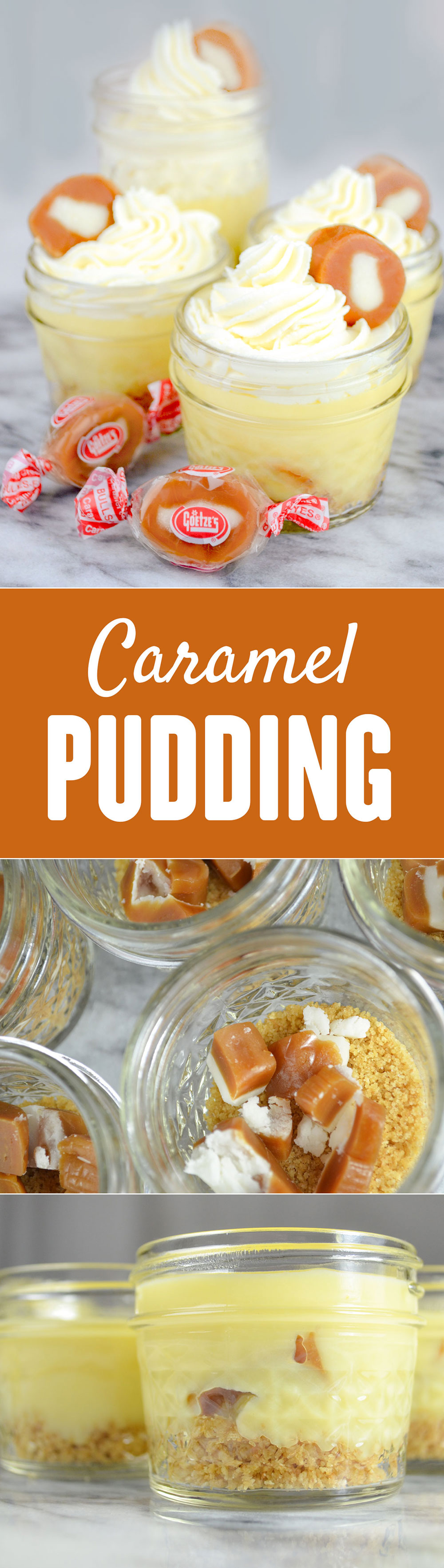 Perfect for parties! Recipe: Caramel Vanilla Pudding Cups